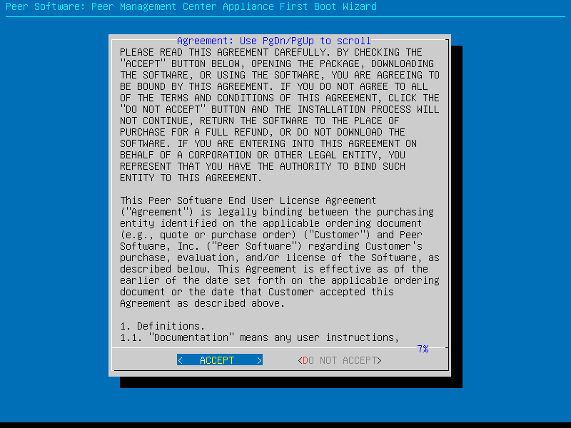 License Agreement screen