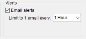 Health Checker wizard screenshot - Alerts options