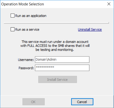 Health Checker wizard - Operation Mode Selection dialog