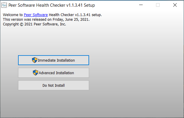Health Checker installation options screenshot