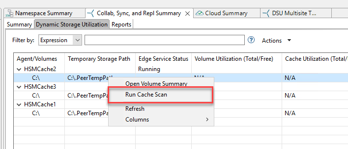 Run Cache Scan to test DSU