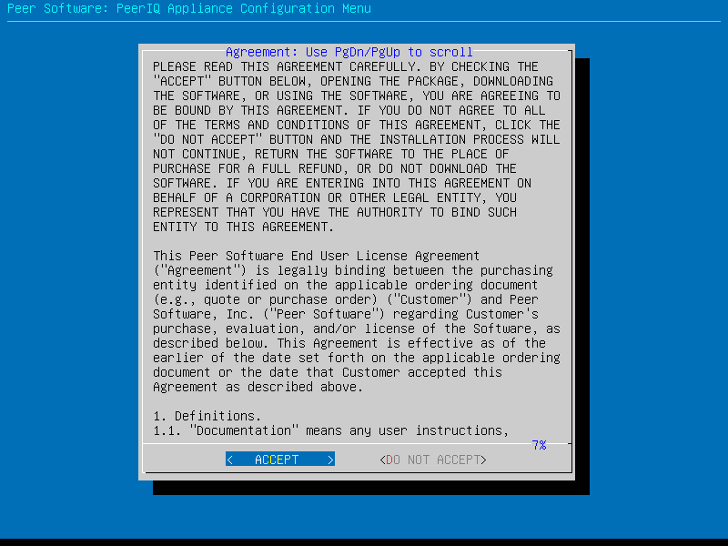 License Agreement screen