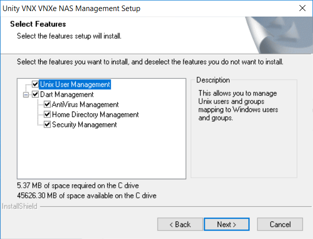 Install Unity Mgmt Tool - Select Features page.png